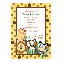 Baby shower 5x7 de safari de jungle d'ÉQUIPAGE de  Faire-part Personnalisé