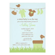Baby shower adorable de neutre de genre de corde à invitation