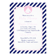 Baby shower bleu et rose de voilier bristols personnalisés