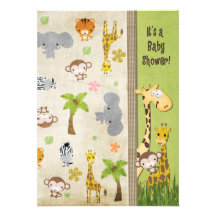 Baby shower d'animaux de safari cartons d'invitation