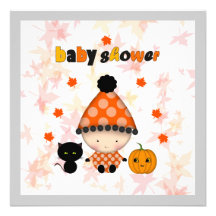 Baby shower d'automne d'octobre Halloween Cartons D'invitation Personnalisés