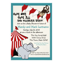 Baby shower de cirque invitation personnalisable