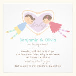 Baby shower de couples de Purple Heart de fille de invitations
