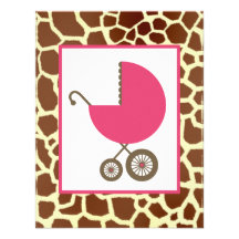 Baby shower de fille - copie rose de chariot et de invitations personnalisables
