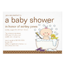 Baby shower de fille de baquet de bébé carton d'invitation