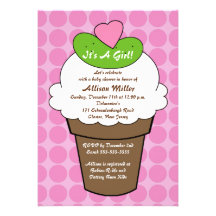 Baby shower de filles de conserves au vinaigre et  carton d'invitation