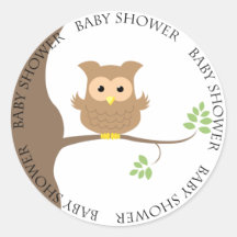 Baby shower de hibou adhésif