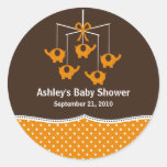 Baby shower de mobile d'éléphant d'orange et de Br Adhésifs