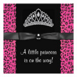 Baby shower de princesse bébé de léopard de roses  cartons d'invitation personnalisés