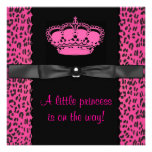 Baby shower de princesse Girl de léopard de roses  Faire-part