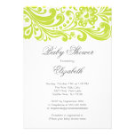 Baby shower floral vert chartreuse moderne de remo faire-parts
