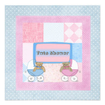 Baby shower jumeau invitations personnalisables