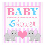 Baby shower mignon de jumeaux de roses pâles et de invitations personnalisées