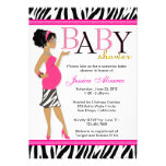 Baby shower moderne fascinant chic de zèbre de ros invitations
