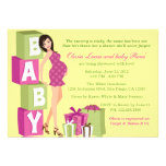 Baby shower moderne vert rose chic de maman de poi bristol personnalisé