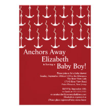 Baby shower nautique parti d'ancres modernes faire-parts