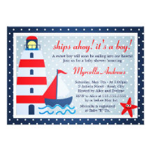 Baby shower parti de voilier de voile faire-parts