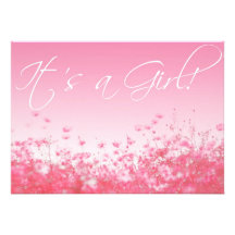 Baby shower personnalisable de fleur sauvage rose  bristols