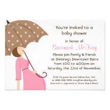 Baby shower rose - bosse moderne de bébé de maman invitations