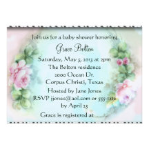 Baby shower rose de fille de roses faire-part