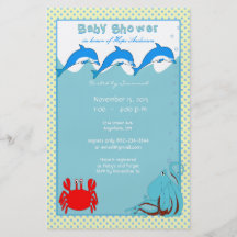 Baby shower sous la joie de mer oh un bébé prospectus
