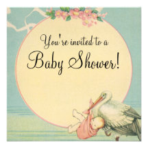 Baby shower vintage de couverture de rose de bébé  invitations