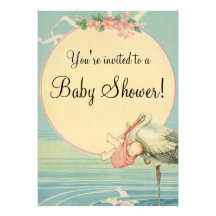 Baby shower vintage de couverture de rose de bébé  faire-parts