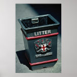 Bac à ordures pour mettre des déchets poster