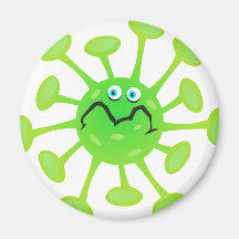 Bactéries drôles de germe de bande dessinée magnets pour réfrigérateur