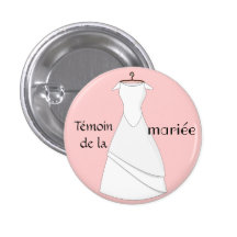 Badge témoin de la mariée rose