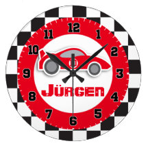 Badine l'horloge murale de nom de drapeau quadrill
