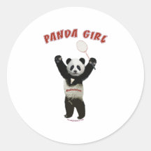 Badminton de fille de panda autocollants