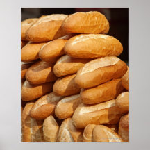 Baguette, pain, en vente dans la rue par le colpor posters