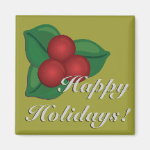 Baie de houx : Bonnes fêtes Magnets