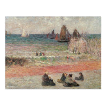 Baigner Dieppe par Gauguin, impressionisme vintage Cartes Postales