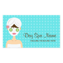 Baigner la femme avec un spa de jour de masque pro modèle de carte de visite