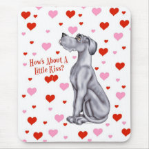 Baiser bleu de great dane UC Tapis De Souris