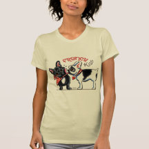 Baiser de bouledogue français t-shirts