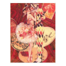 Baiser de harlequin carte postale