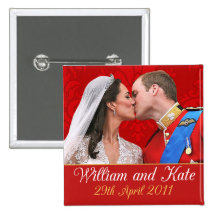 Baiser royal de mariage de William et de Kate Badge Avec Épingle