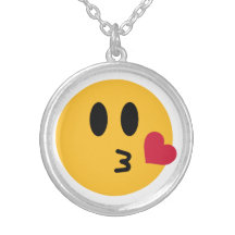 Baiser souriant de coeur colliers personnalisés