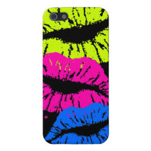 Baisers au néon de lèvres du tigre 80s de Corey iPhone 5 Case