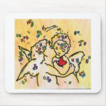 baisers des anges avec amour de coeur peignant Mou Tapis De Souris
