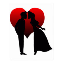 Baisers des couples carte postale