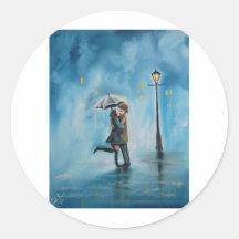 BAISERS DU PARAPLUIE DE COUPLES AUTOCOLLANTS