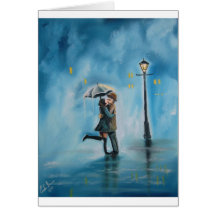 BAISERS DU PARAPLUIE DE COUPLES CARTE
