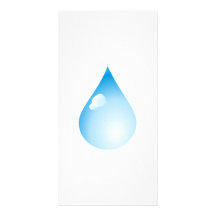 Baisse bleue de pluie modèle pour photocarte
