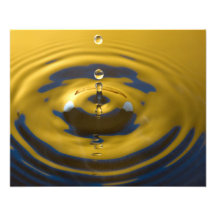 Baisse de l'eau jaune et bleue impression photo