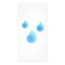 Baisses bleues de pluie cartes avec photo