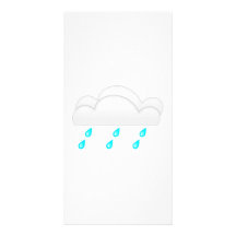 Baisses de pluie avec des nuages cartes de vœux avec photo